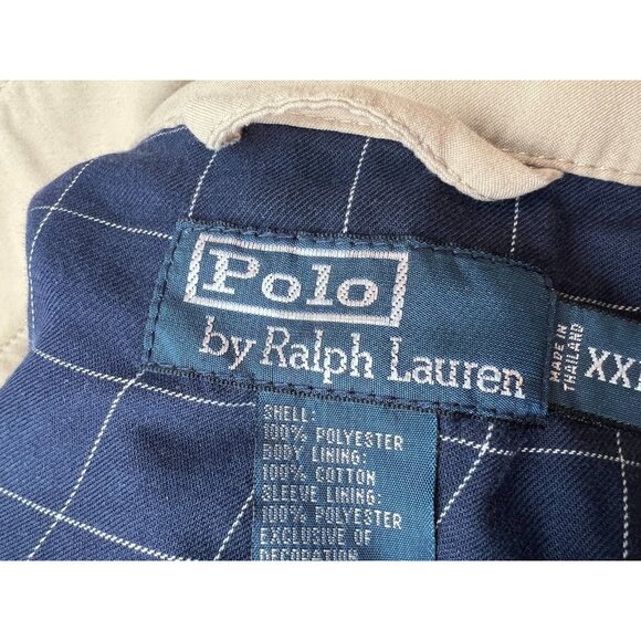Ralph Lauren Polo Full Zip Jacket Mens XXL Khaki Bi Swing Vintage‎ 90s Bomber 2X - Picture 2 of 12